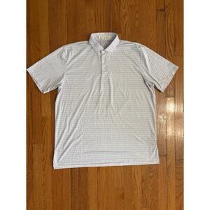 Holderness & Bourne White Blue Red Stripe Men's Polo Shirt Size XXL-‎ EUC